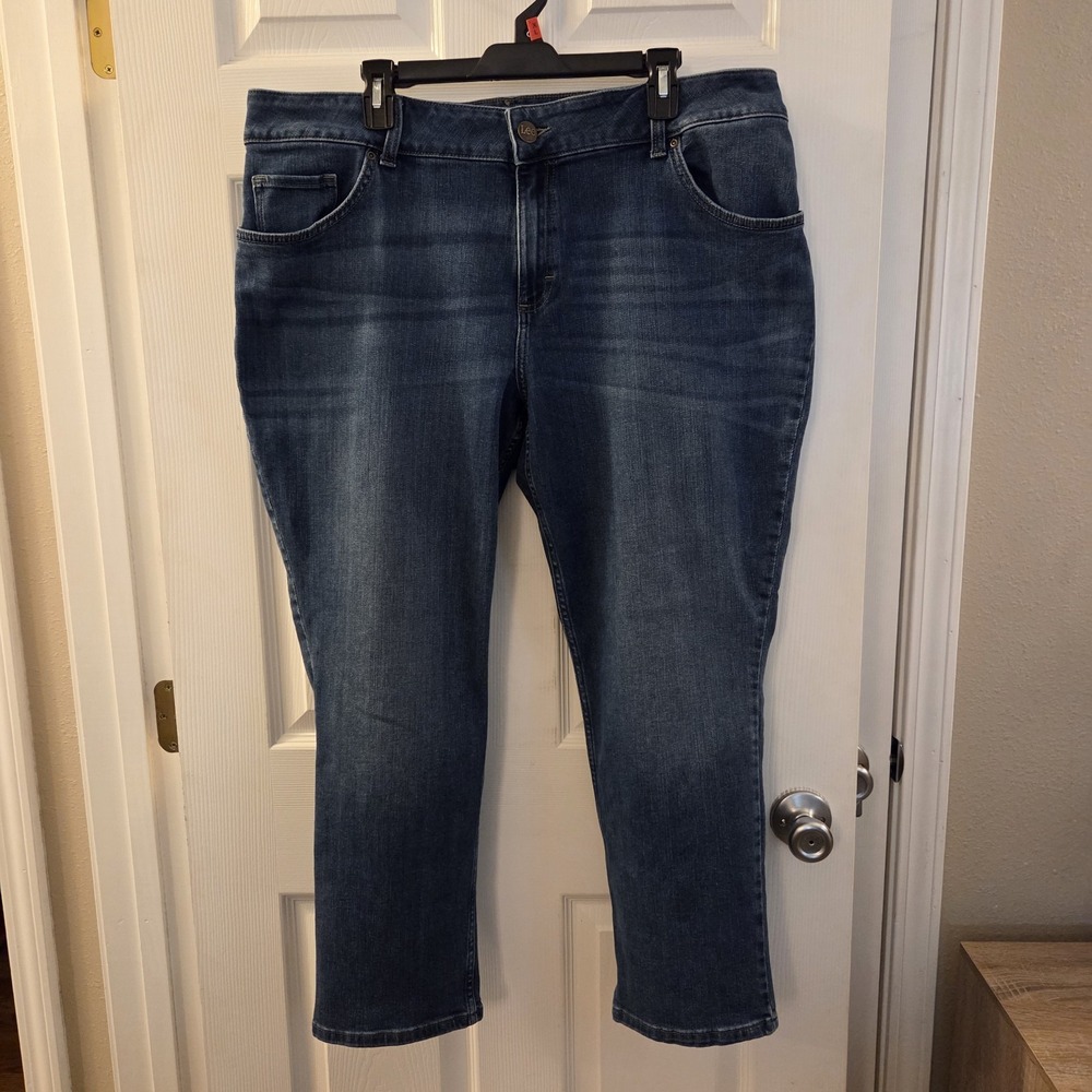 Lee Plus sz 20W petite regular fit straight leg mid rise jeans stretch casual